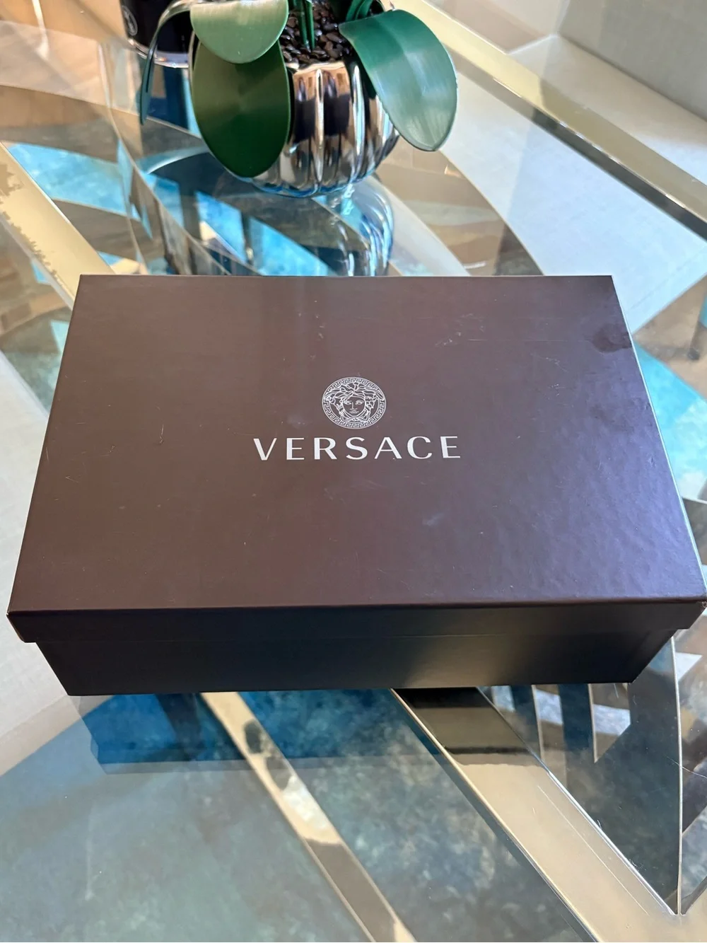 Versace Slide Sandals with Gold Medusa Emblem